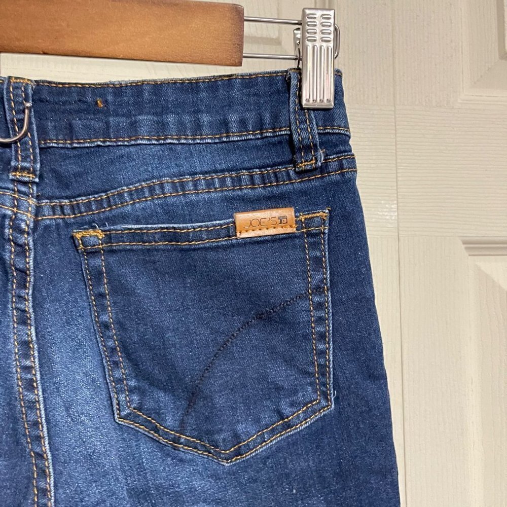 Joes Jeans Kids Girls Dark Wash Distressed Raw Hem Stretch Slim Jeans Size 12 - Picture 7 of 11